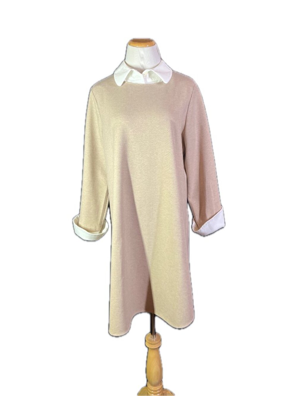 Tuckernuck Size XL Sandwhisp Dakotah Tan Dress Layered Look Zip Back